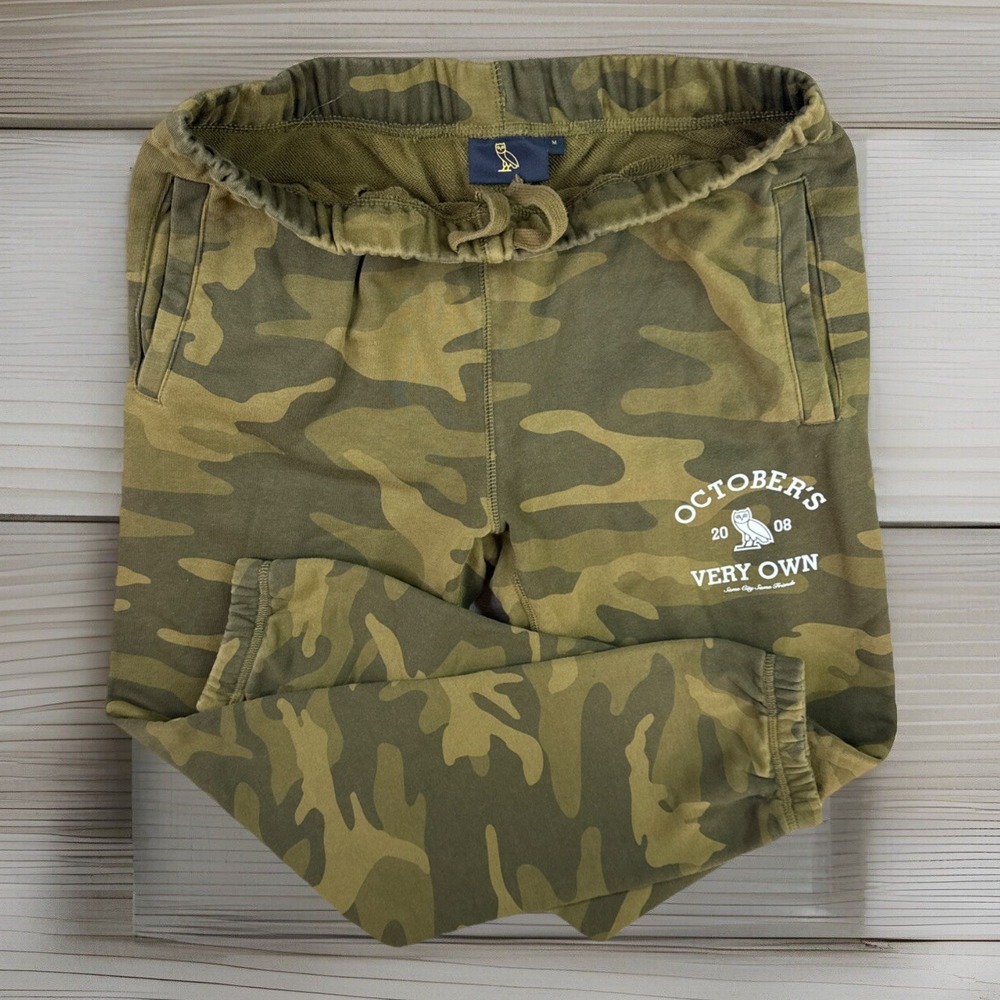 Octobers Very Own OVO Collegiate Fleece Joggers Sweatpants Mens M Drake Camo